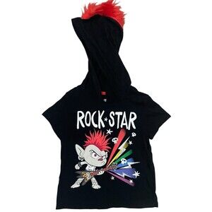 Trolls World Tour "Queen Barb" Hooded Tshirt with Faux Fur Size 7